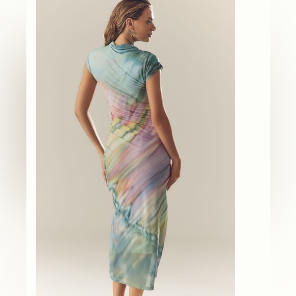 Nwt the maya ruched cowl neck mesh dress - Picture 6 of 10